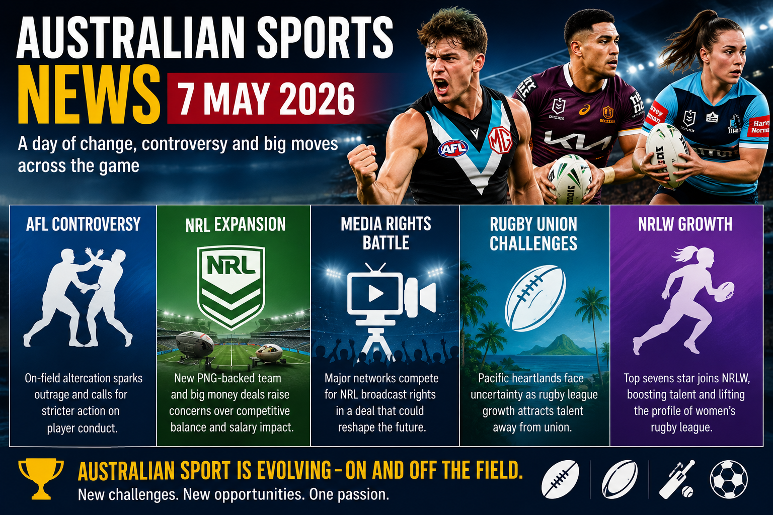 A Day of Change and Controversy Across Australian Sport
